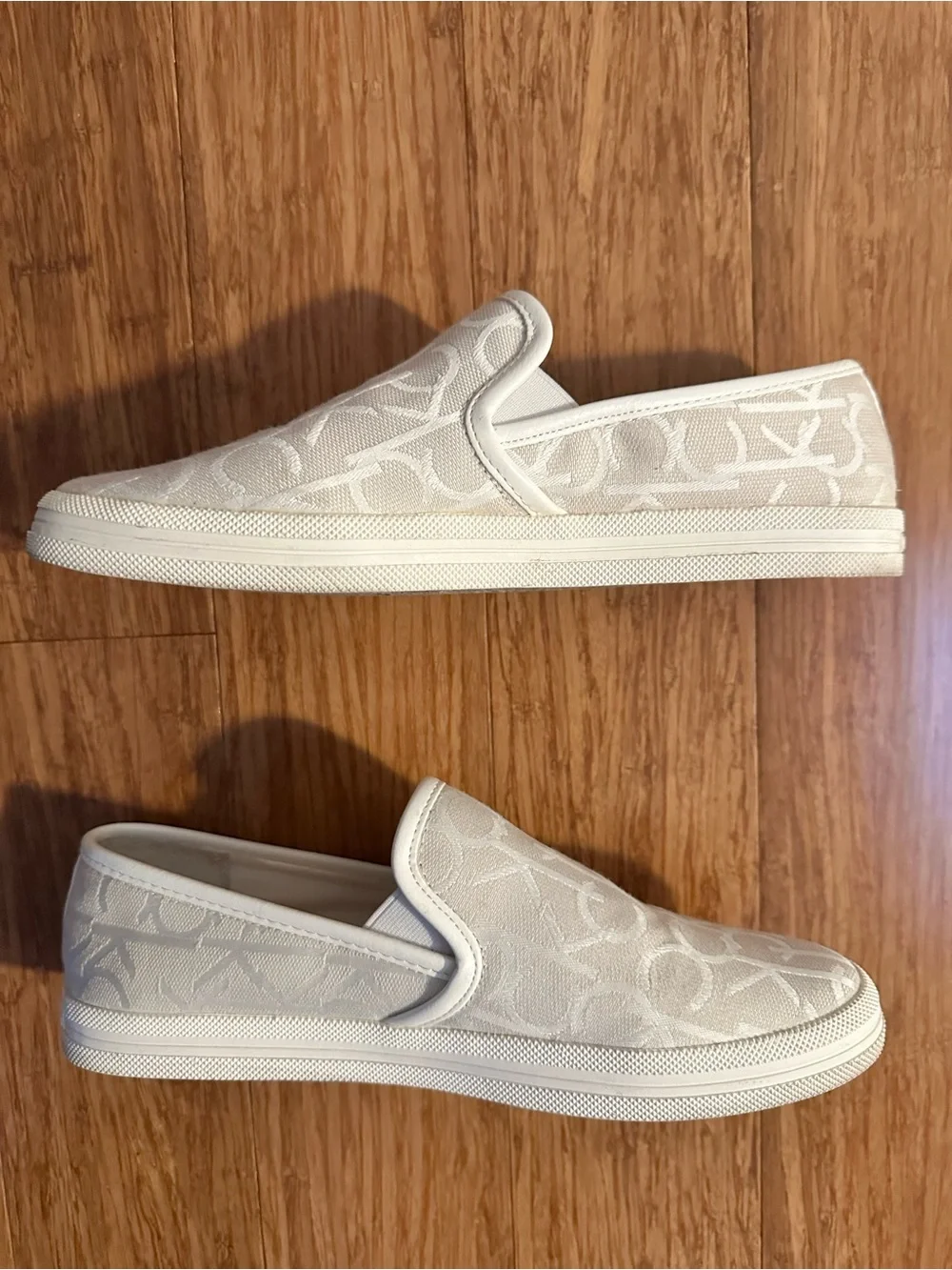 Calvin Klein Off-White Logo Slip-On Sneakers - Picture 4 of 8